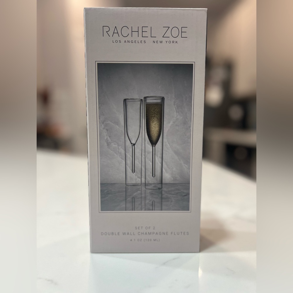 Rachel Zoe Double Wall Champagne Flutes
